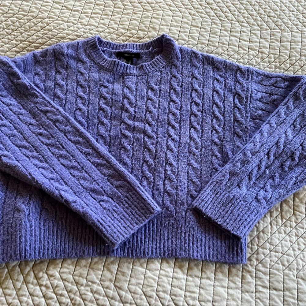 Forever 21 purple sweater, acrylic blend, good condition.